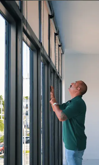 Technician marking inspection spot on floor